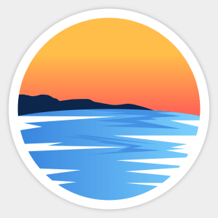 Sea and Sunset, Beach Sunset Sticker